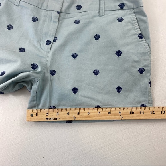 Cambridge Dry Goods Women's Light Blue Shell Embroidery Shorts Sz 10 - Picture 7 of 13